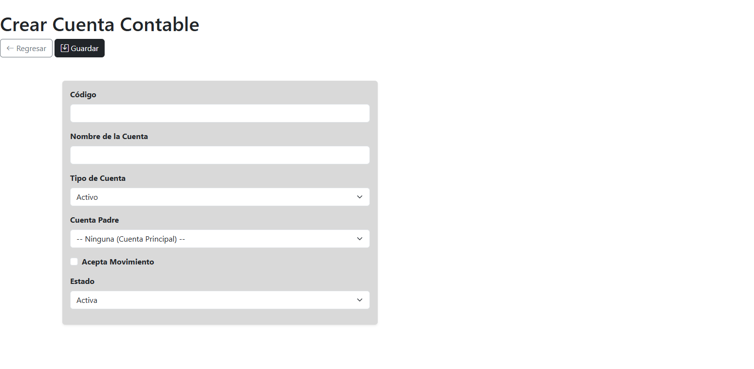 Crear Cuenta Contable