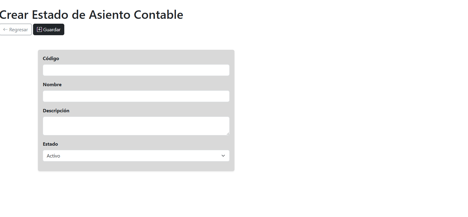 Crear Estado de Asiento