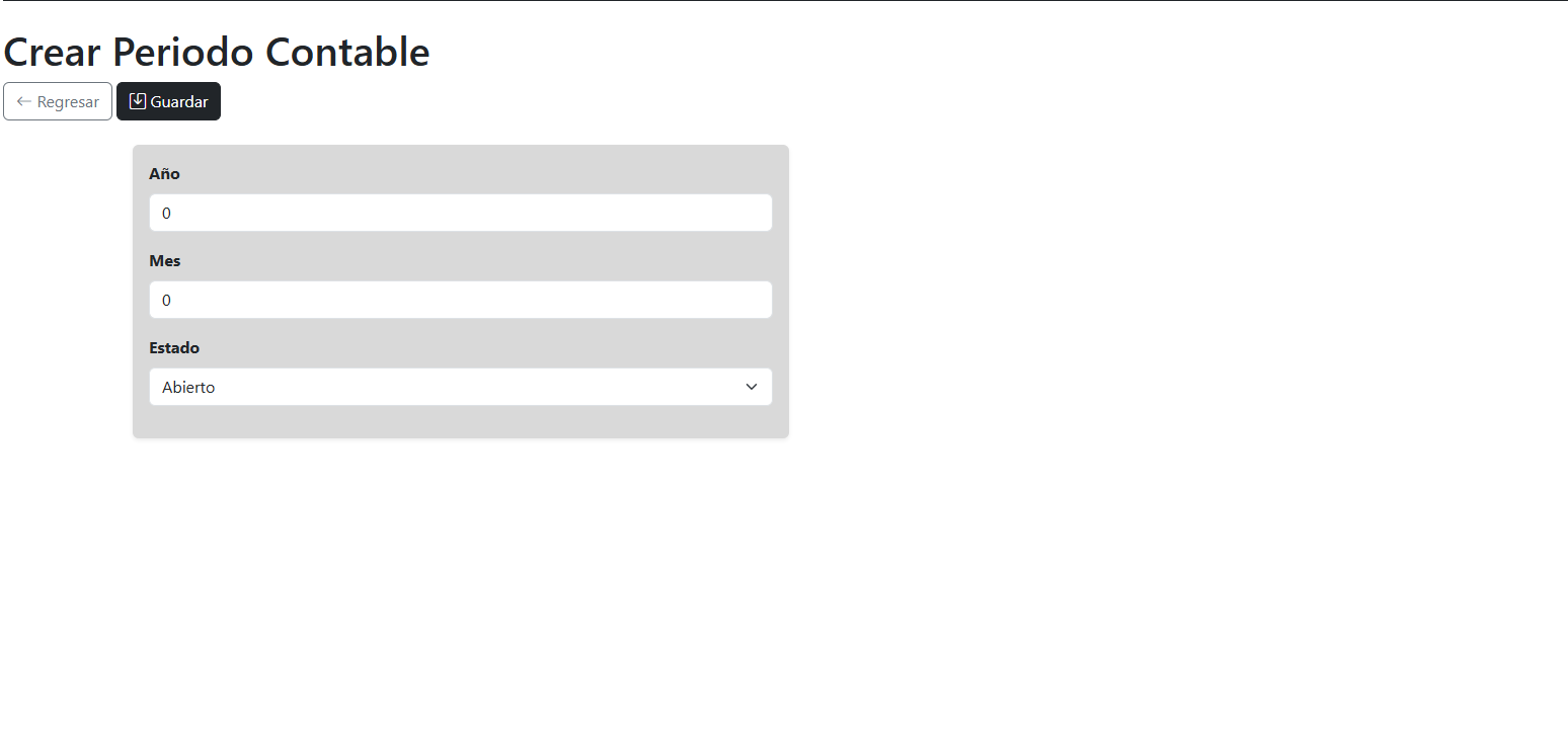 Crear Periodo Contable