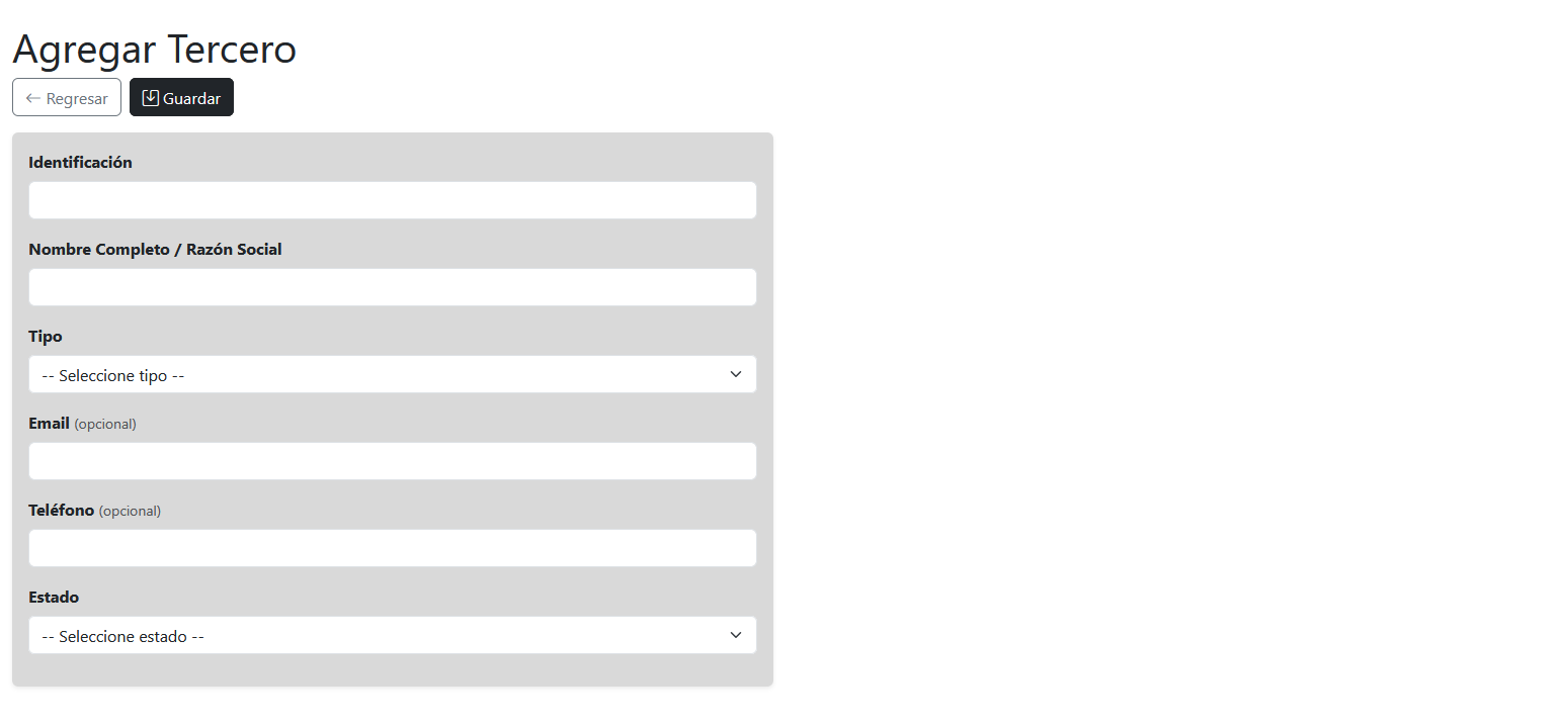 Crear Tercero